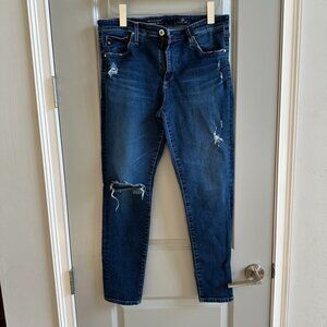 AG Jeans The Stevie Ankle Skim Straight Ankle 32R distressed